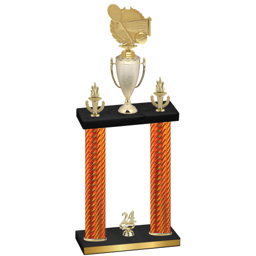 Double Orange Carbon Fiber Year Tennis Trophy
