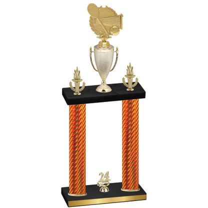 Double Orange Carbon Fiber Year Tennis Trophy