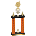 Double Orange Carbon Fiber Victory Volleyball Trophy