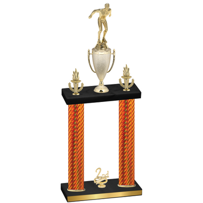 Double Orange Carbon Fiber Second Place Swimming Trophy