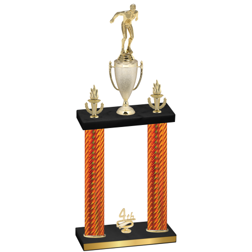 Double Orange Carbon Fiber Fourth Place Swimming Trophy