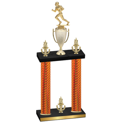 Double Orange Carbon Fiber Victory Football Trophy