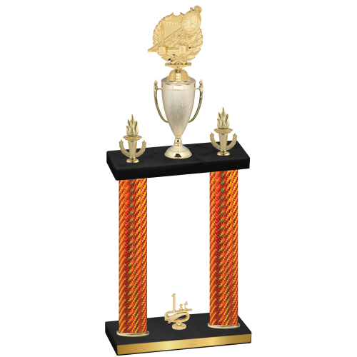 Double Orange Carbon Fiber First Place Swimming Trophy