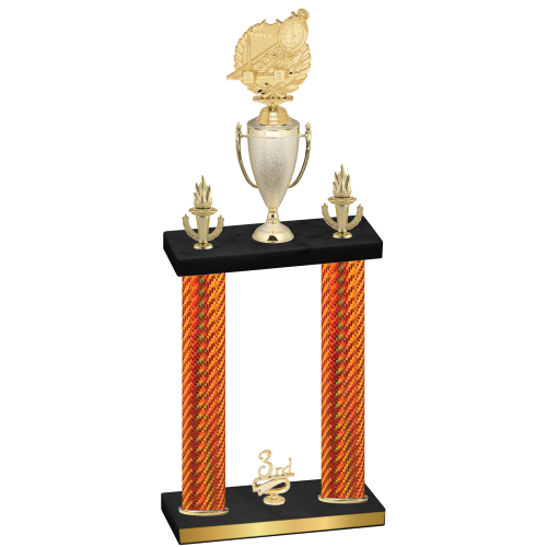 Double Orange Carbon Fiber Third Place Swimming Trophy