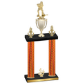 Double Orange Carbon Fiber Fourth Place Hockey Trophy