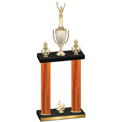 Double Orange Carbon Fiber Fourth Place Victory Trophy