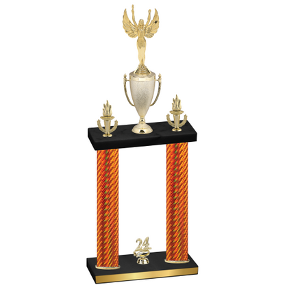 Double Orange Carbon Fiber Year Victory Trophy