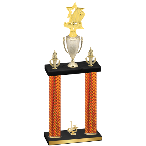 Double Orange Carbon Fiber First Place Pickleball Trophy
