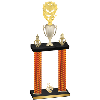 Double Orange Carbon Fiber Third Place Pickleball Trophy