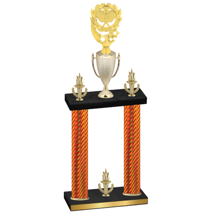 Double Orange Carbon Fiber Victory Pickleball Trophy
