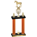 Double Orange Carbon Fiber Second Place Horses Trophy