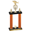 Double Orange Carbon Fiber Fourth Place Fishing Trophy