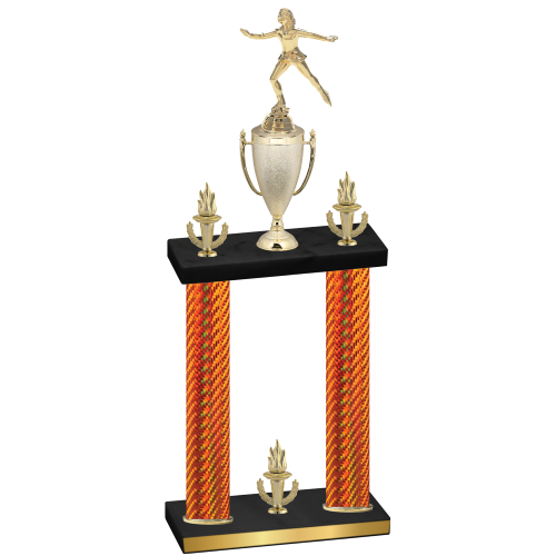 Double Orange Carbon Fiber Victory Skater Trophy