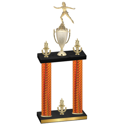Double Orange Carbon Fiber Victory Skater Trophy