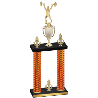 Double Orange Carbon Fiber Victory Weights Trophy