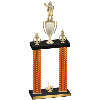 Double Orange Carbon Fiber First Place Holiday Trophy