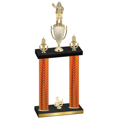 Double Orange Carbon Fiber Third Place Holiday Trophy