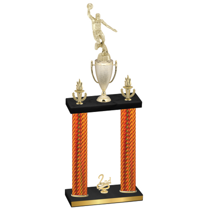 Double Orange Carbon Fiber Second Place Basketball Trophy