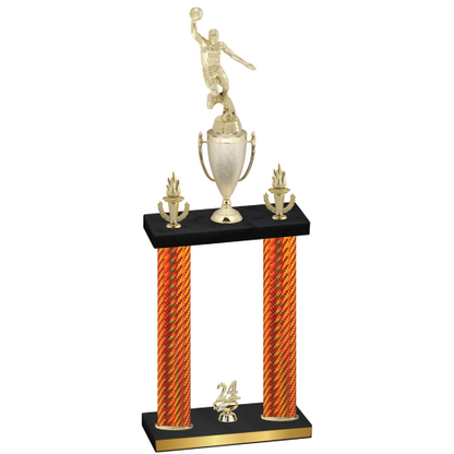 Double Orange Carbon Fiber Year Basketball Trophy