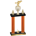 Double Orange Carbon Fiber First Place Fishing Trophy
