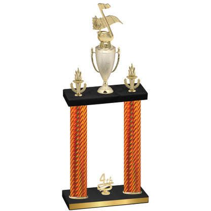 Double Orange Carbon Fiber Fourth Place Music Trophy
