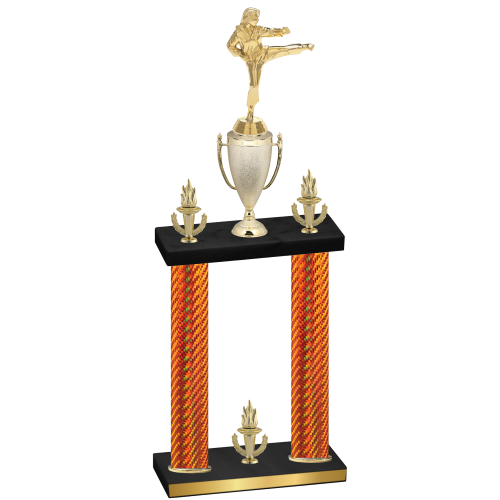 Double Orange Carbon Fiber Victory Karate Trophy