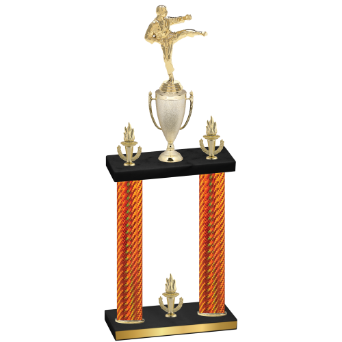 Double Orange Carbon Fiber Victory Karate Trophy