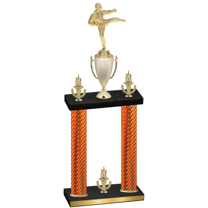 Double Orange Carbon Fiber Victory Karate Trophy