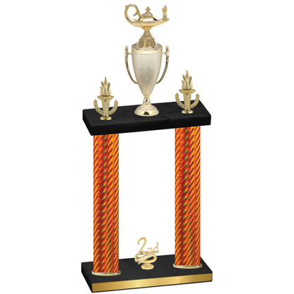 Double Orange Carbon Fiber Second Place Academics Trophy