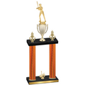 Double Orange Carbon Fiber First Place Softball Trophy