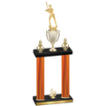 Double Orange Carbon Fiber Fourth Place Softball Trophy
