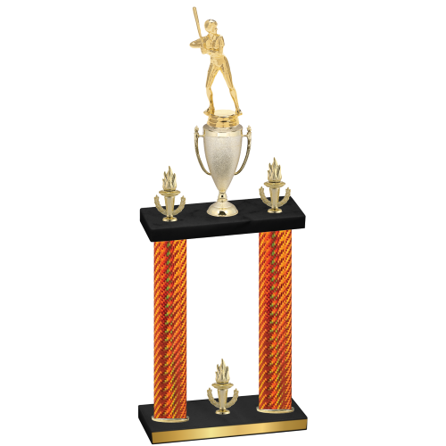 Double Orange Carbon Fiber Victory Softball Trophy
