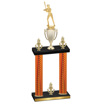 Double Orange Carbon Fiber Victory Softball Trophy