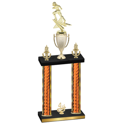 Double Orange Glacier Fourth Place Football Trophy