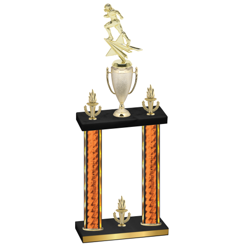 Double Orange Glacier Victory Football Trophy