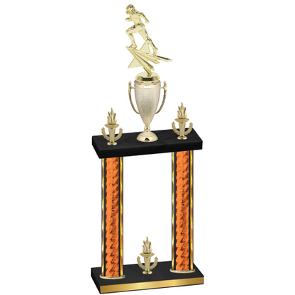 Double Orange Glacier Victory Football Trophy