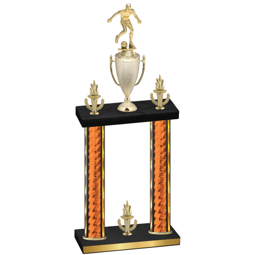 Double Orange Glacier Victory Soccer Trophy
