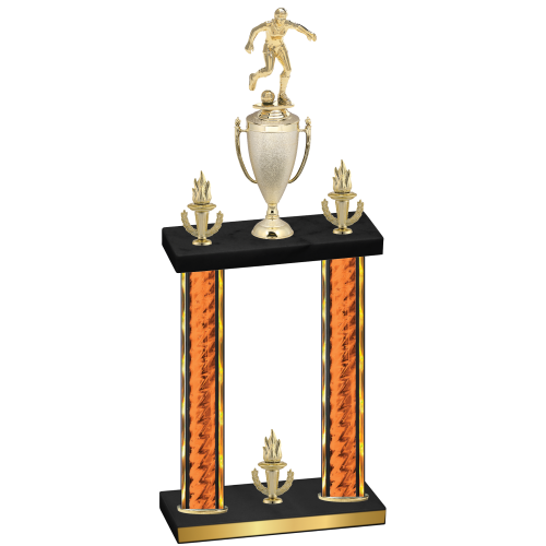 Double Orange Glacier Victory Soccer Trophy