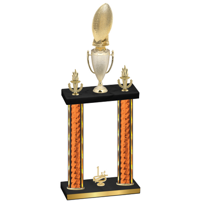 Double Orange Glacier First Place Football Trophy