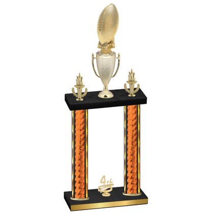Double Orange Glacier Fourth Place Football Trophy