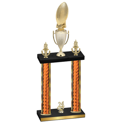 Double Orange Glacier Year Football Trophy