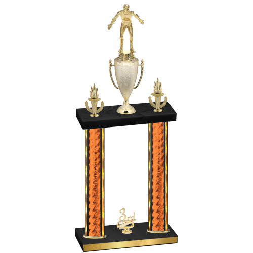 Double Orange Glacier Third Place Wrestling Trophy