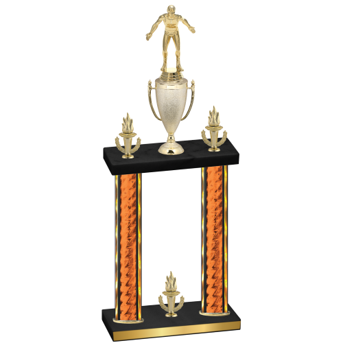 Double Orange Glacier Victory Wrestling Trophy