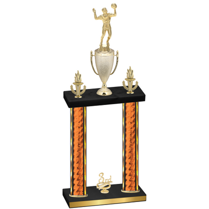 Double Orange Glacier Third Place Volleyball Trophy