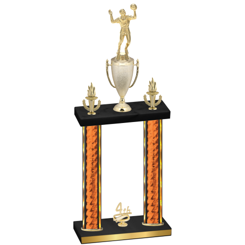 Double Orange Glacier Fourth Place Volleyball Trophy