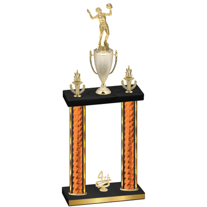 Double Orange Glacier Fourth Place Volleyball Trophy
