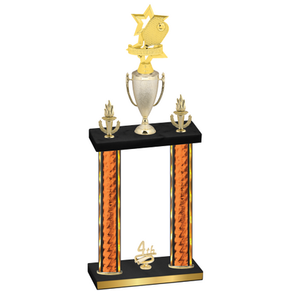 Double Orange Glacier Fourth Place Pickleball Trophy