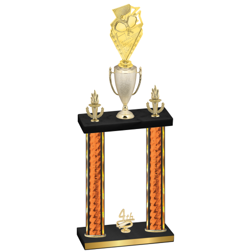 Double Orange Glacier Fourth Place Pickleball Trophy