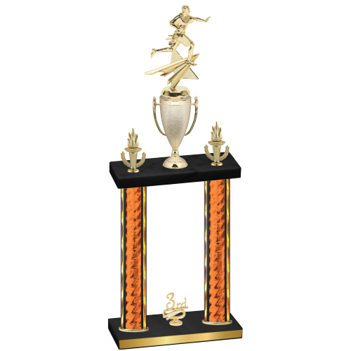 Double Orange Glacier Third Place Flag Football Trophy