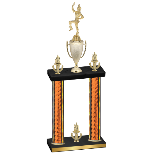 Double Orange Glacier Victory Majorette Trophy